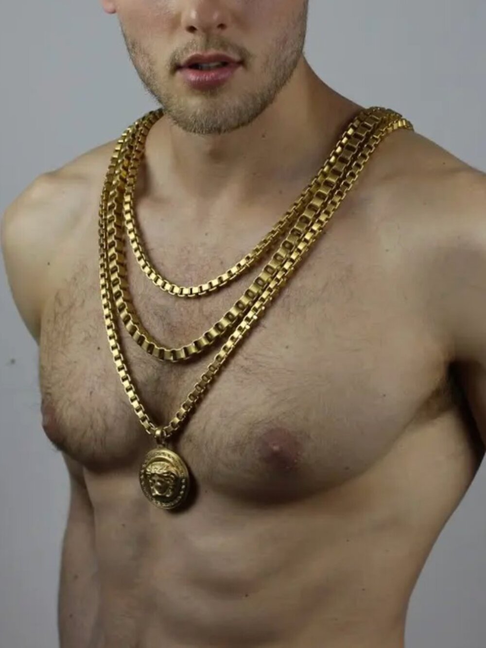 VERSACE Triple Chain Gold-Plated Medusa Necklace